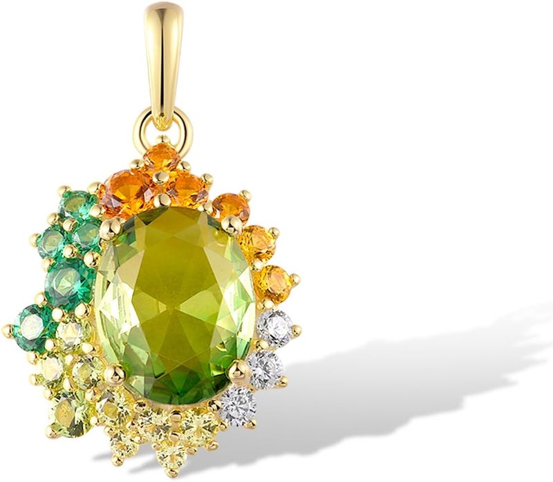 Santuzza Sterling Silver Gemstone Flower Pendant for Women - Image 1